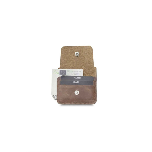 Guard Coffee Crayz Mini Leather Card Holder With Paper Money Compartment