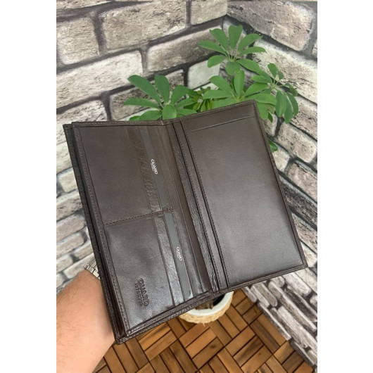 Guard Brown Croco Leather Portfolio Wallet