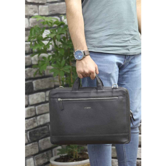 Guard Brown Leather Special Edition Laptop And Briefcase