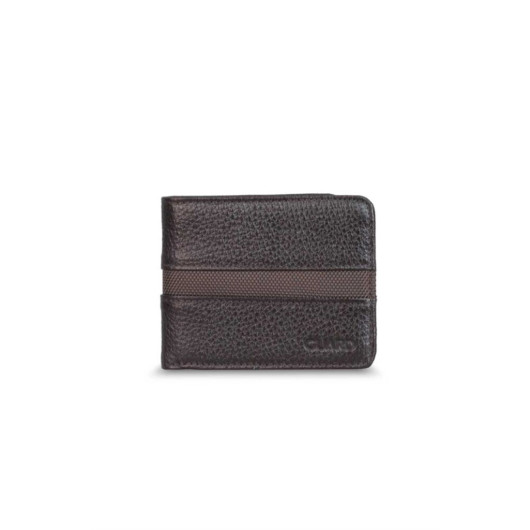 Guard Brown Sport Striped Leather Men's Wallet