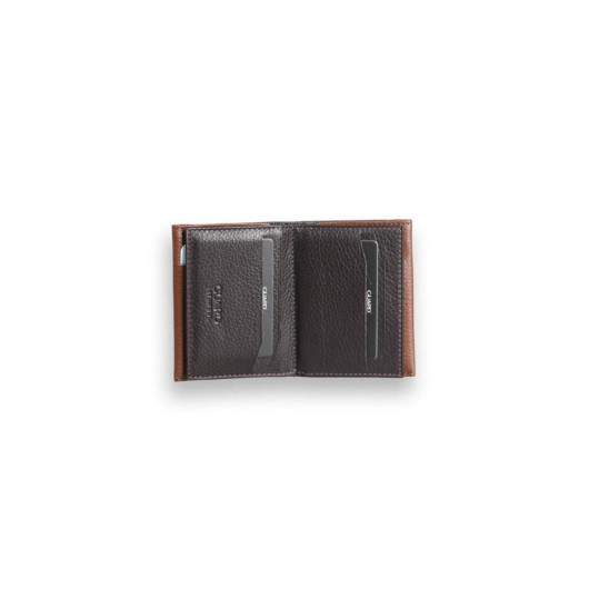 Brown - Tan Double Colored Genuine Leather Card Holder