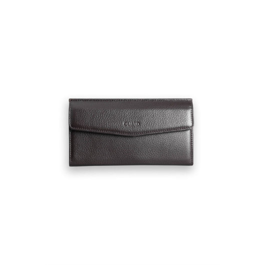 Brown Leather Women's Wallet With Phone Entry