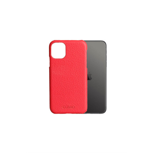 Guard Red Iphone 11 Genuine Leather Phone Case