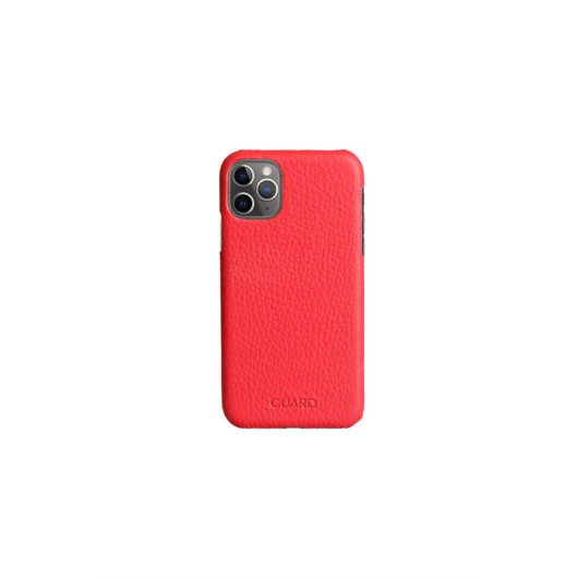 بيت هاتف من الجلد الطبيعي لهاتف Iphone 11 من Guard  باللون الاحمر