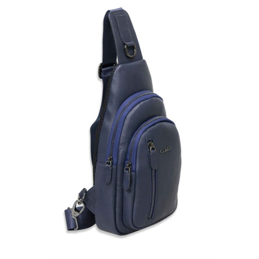 Guard Navy Blue Genuine Leather Crossbody Bag