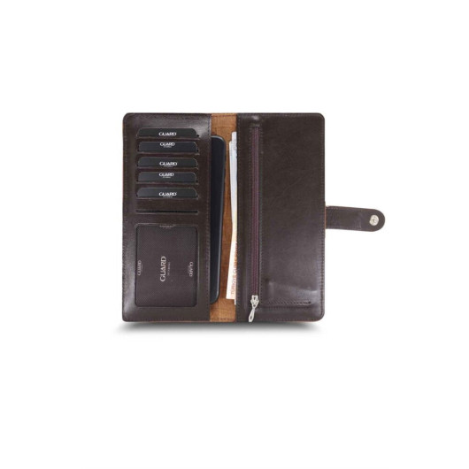 Guard Large Croco Tan Leather Phone Wallet With Card And Money Slot