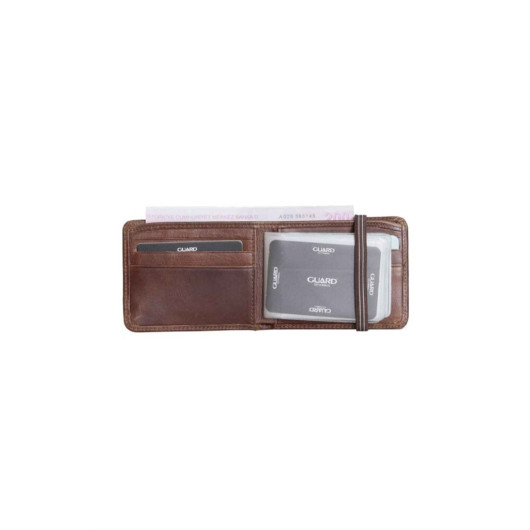 Guard Elastic Sport Genuine Leather Antique Brown Wallet