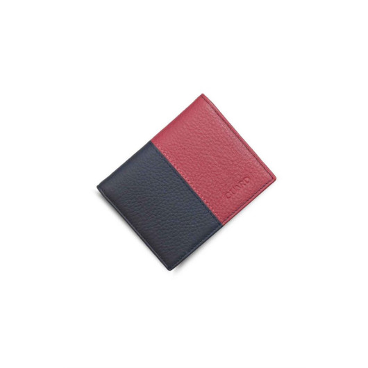 Guard Matte Navy/Red Leather Men's Wallet