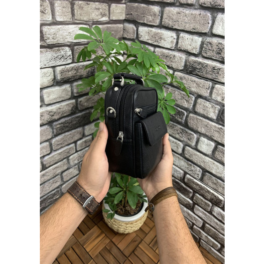 Guard Mini Black Leather Handbag