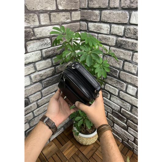 Guard Mini Black Leather Handbag