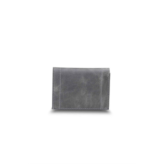 Guard Minimal Antique Gray Leather Men's Wallet