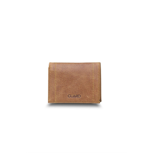 Guard Minimal Antique Tan Leather Men's Wallet