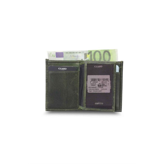 Guard Minimal Antique Green Leather Men's Wallet