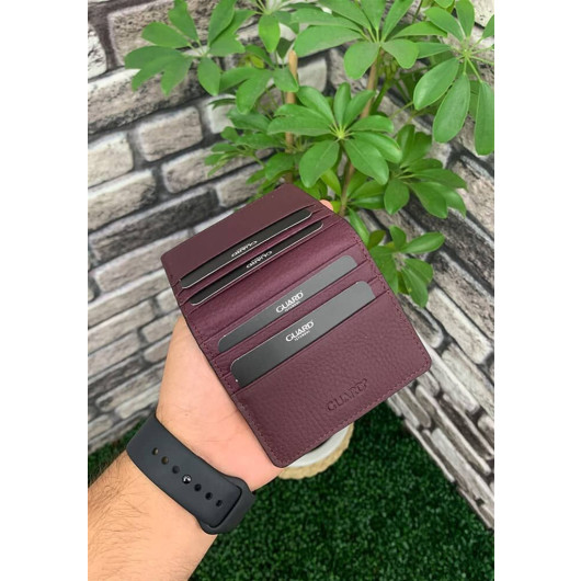 Guard Plum Design Leather Card Holder