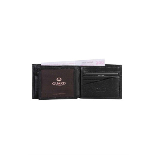 Guard Pisot Black Genuine Leather Horizontal Men's Wallet