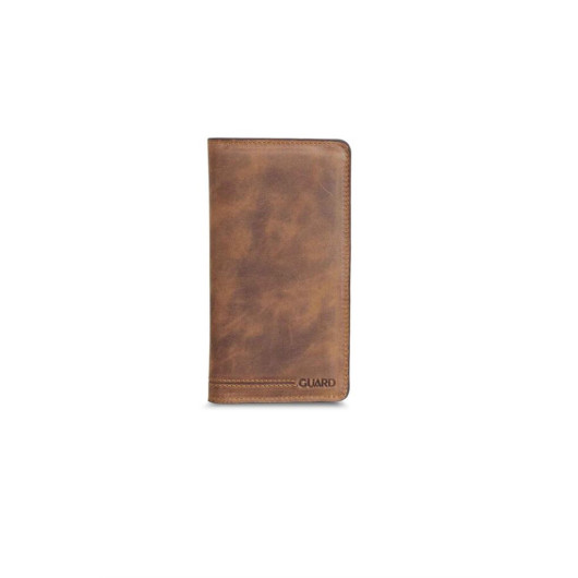 Guard Plus Crazy Tan Leather Unisex Wallet With Phone Entry