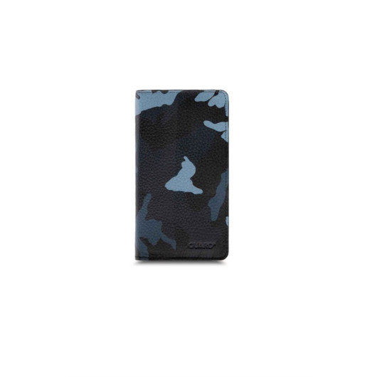Guard Plus Phone Entry Garni Blue Camouflage Leather Unisex Wallet