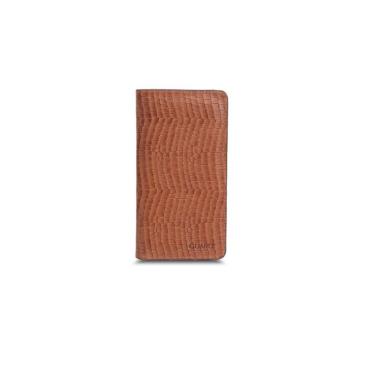 Guard Plus Tan-Brown Texas Printed Leather Unisex Wallet With Phone Entry