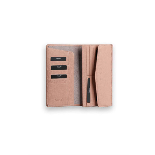 Powder Leather Women's Wallet With Phone Entry