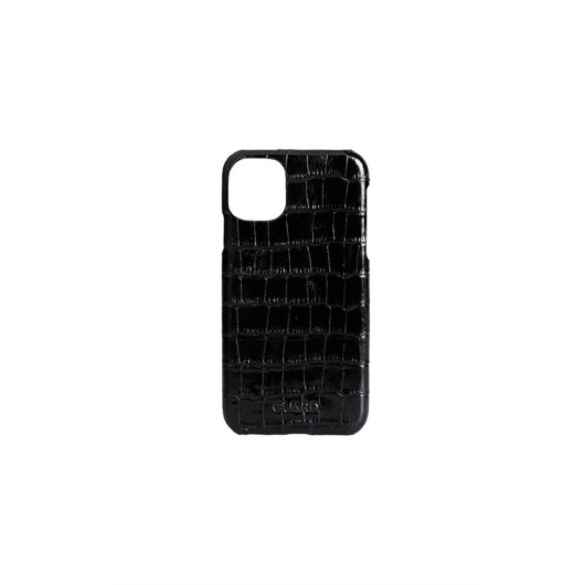 Guard Black Croco Iphone 11 Genuine Leather Phone Case