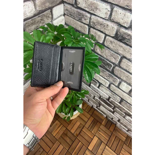 Guard Black Leather Card Holder