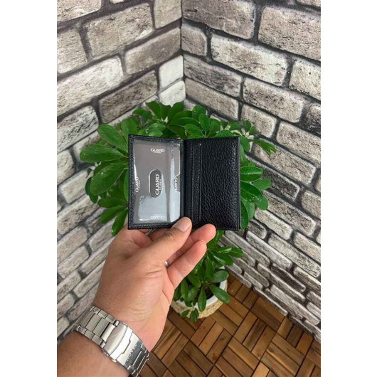 Guard Black Leather Card Holder