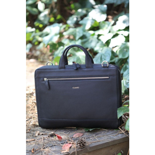 Guard Black Leather Special Edition Laptop And Briefcase