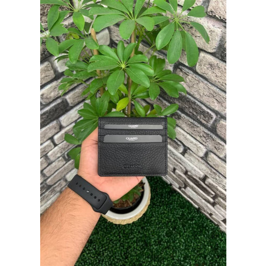 Guard Black Flip Design Leather Card Holder