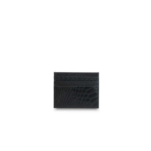 Guard Black Python Pattern Leather Card Holder