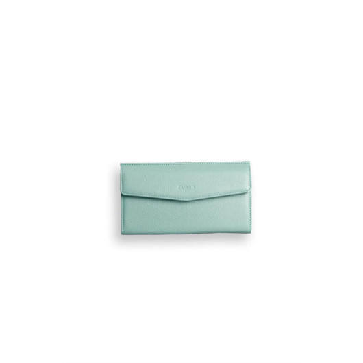 Guard Water Green Leather Women's Wallet With Phone Entry