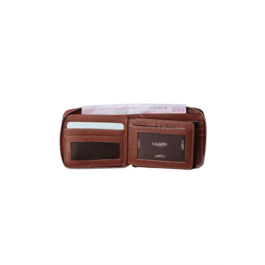 Guard Taba Zipper Horizontal Mini Genuine Leather Wallet