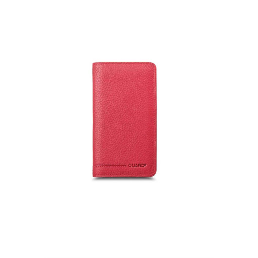 Red Leather Unisex Wallet With Guard Phone Entry