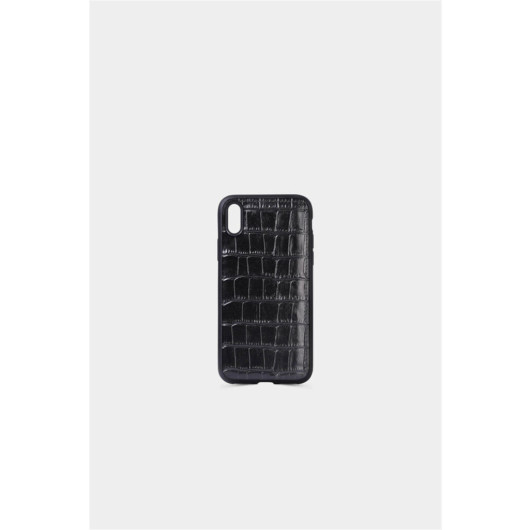 Guard Crocodile Printed Black Leather Iphone X / Xs Case