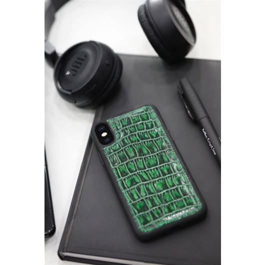 بيت هاتف Iphone X / Xs من الجلد موديل جلد تمساح بلون اخضر من Guard