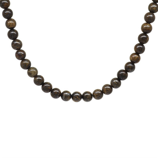 Both Bracelet - Both Necklace - Rosary 99 Bronzite Natural Stone Jewelry