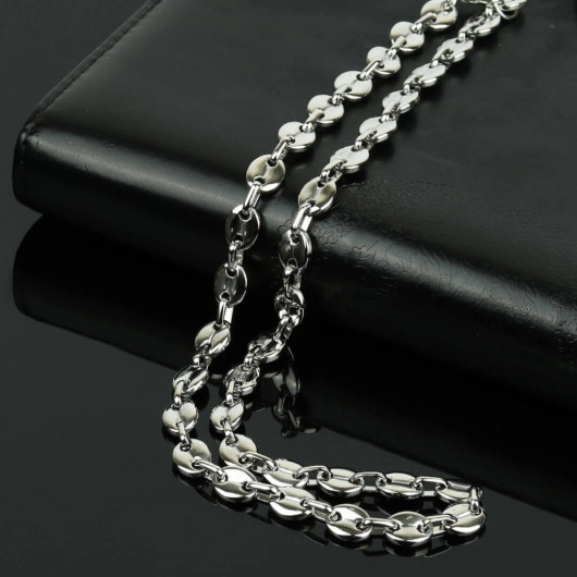 Thin Silver Eclipse Men's Steel Necklace