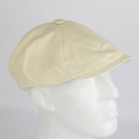 قبعة رجالية موسمية موديل انكليزي بلون اصفر
