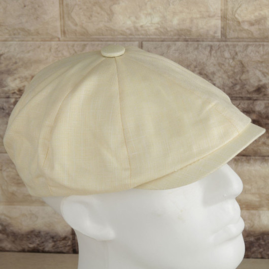 قبعة رجالية موسمية موديل انكليزي بلون اصفر