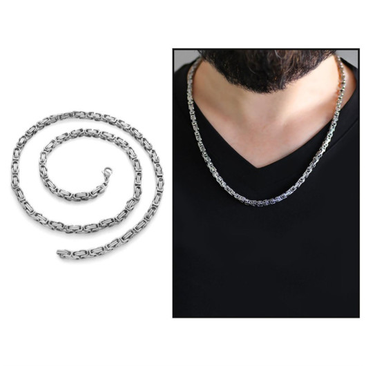 Silver Color Thickness 5 Mm 317L Steel King Chain