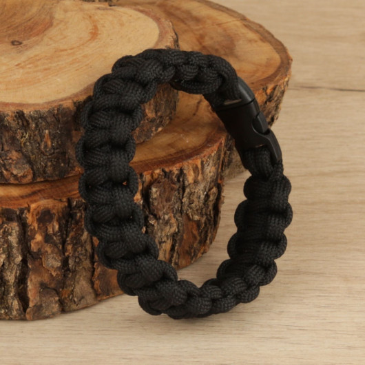 Black Macrame Knitted Men's Bracelet