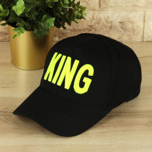 Black Summer Neon King Men's Cap