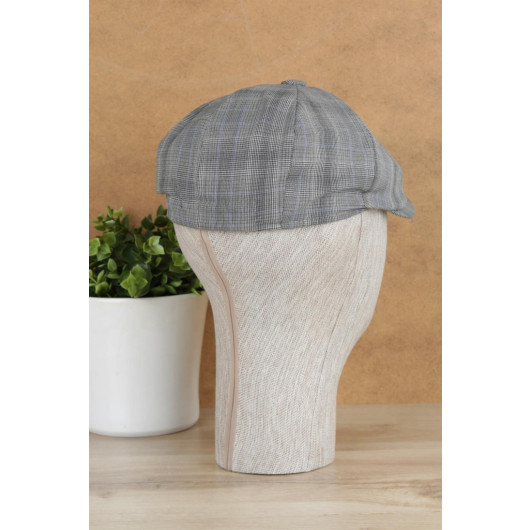 Summer Gray Plaid British Style Men's Hat
