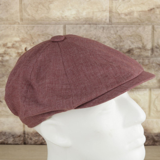 قبعة رجالية صيفية موديل انكليزي بلون قرميدي