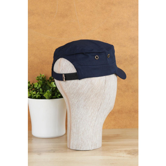 قبعة رجالية صيفية من القماش بلون كحلي