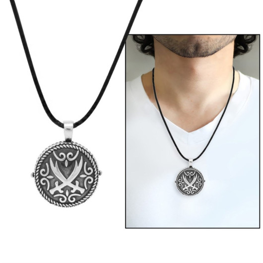 Zulfikar Themed 925 Sterling Silver Prayer Necklace With Opening Cap And Written Ayatul Kursi
