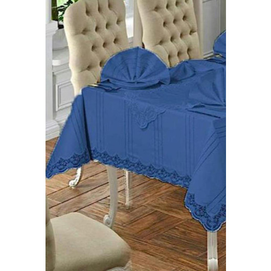 Eliza Navy 26 Piece Lace Table Runner Set