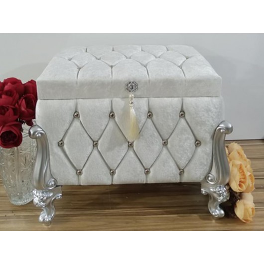 Square Shaped Pony Box With Fringe/Tassels Separate 2 Pieces Alice Cream