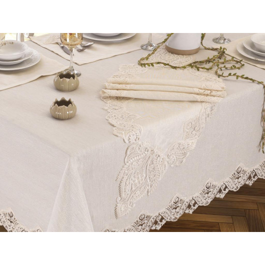 Cover/Tablecloth 26-Piece Aslı Cream Color