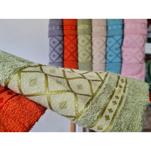 Diamond Patterned Jacquard Set Of 6 Hand Face Towels