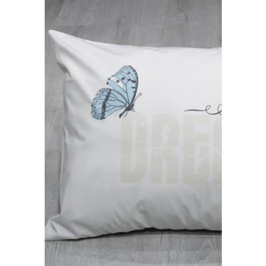 Blue Butterfly Design Cushion Cover